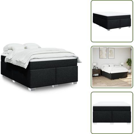 Boxspringbett mit Matratze Schwarz 140x200 cm Stoff - Boxspringbett - Boxspringbetten - Bett - Bett Mit Stauraum (1/5)
