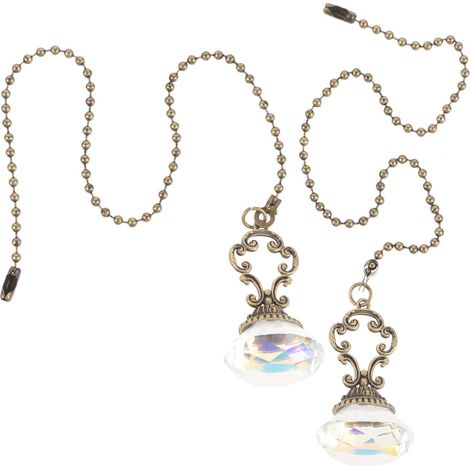 Chaînette de Ventilateur en Cristal Or 2pcs, Chaîne Décorative Extension de Pendentif à Chaînette, Chaînette pour Luminaires, Sandales Femme (1/5)
