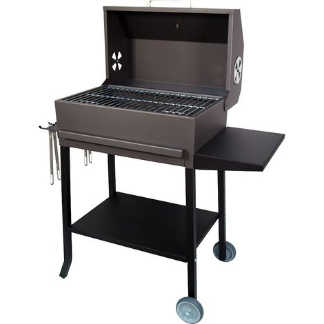 71443 Barbacoa con tapa parrilla cincada y bandejas metalicas (1/2)