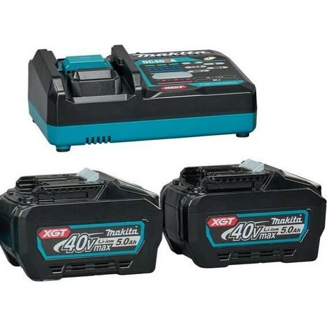 Kit Makita XGT 40V : 2 batteries 5,0 Ah + chargeur rapide DC40RA