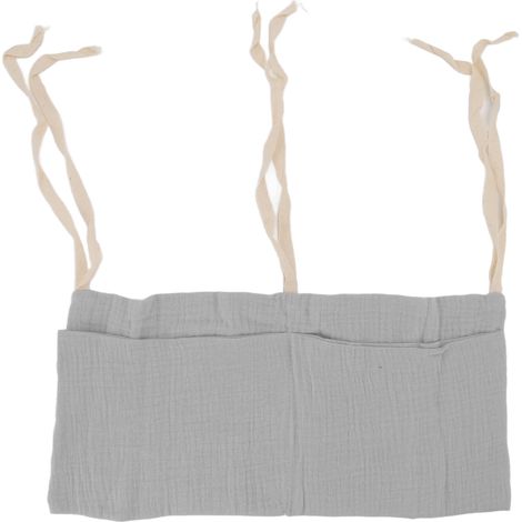 Sac de Rangement Suspendu pour Lit Bébé 2 Poches Sangle Réglable Gris Jouets (1/5)