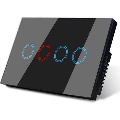 Interrupteur mural tactile intelligent en verre Wi-Fi avec 4 boutons