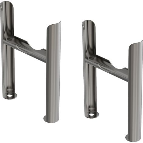 Floor Mounting Feet Support Legs Kit for 4 Column Traditional Radiator Raw Metal (1/2)
