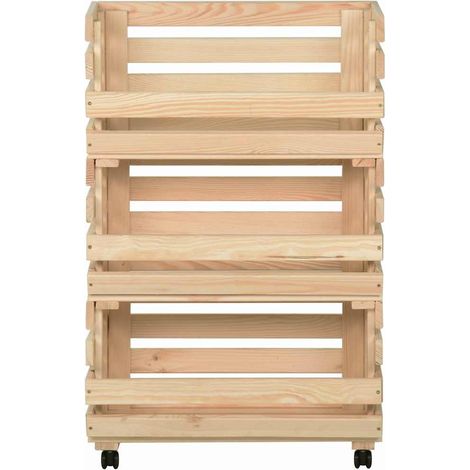 Maison Exclusive - Carrito para verduras madera maciza de pino 37 (1/5)