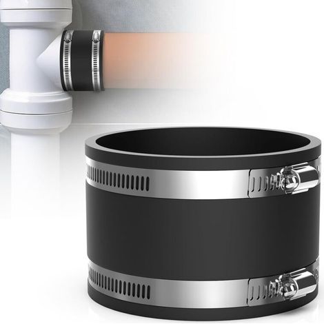 Manchon Caoutchouc Tuyau 100mm en EPDM Raccord Flexible en Caoutchouc avec Colliers de Serrage Inox pour Tuyau en PVC, Tuyau de Ventilation, Séparateur de Poussière, Filtre à Charbon (1/5)