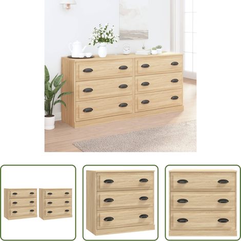 Buffet bois - Buffets 2 pcs chêne sonoma bois d'ingénierie (1/5)
