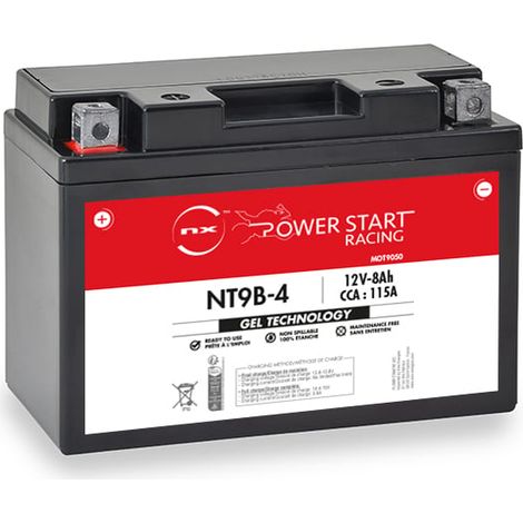 NX - Batterie moto Gel NT9B-4 / YT9B-BS / YT9B-4 12V 8Ah