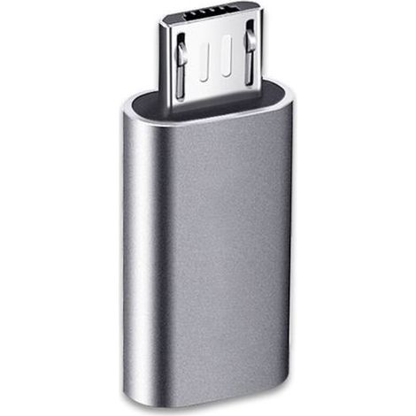 2 Pièces USB C Adaptateur, Micro USB vers USB C, Adaptateur USB C vers Micro USB Connecteur, Adaptateur Type C Fem Micro USB Male Connecteur pour PC, Galaxy, Mate, etc (Couleur argent) (1/5)