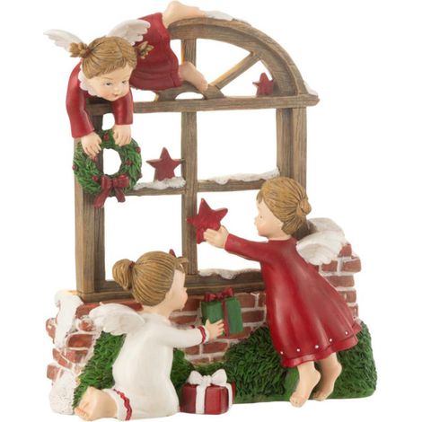 Déco de Noël à LED "Anges & Fenêtre" 20cm Multicolore (1/3)