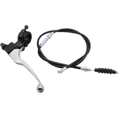Levier d'embrayage gauche et câble d'embrayage avec réglage pour guidon de 7/8 pouce, compatible avec les motos tout-terrain SSR 50cc, 70cc, 90cc, 110cc et 125cc (couleur argent). (1/5)
