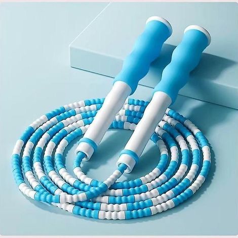 Corde à sauter perles souples, corde tressée réglable, anti-emmêlement, fitness cardio, longueur ajustable, sans nœuds, pour adulte et enfant (1/3)