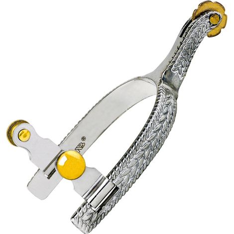 Speroni western in acciaio inox con rotelle a petalo