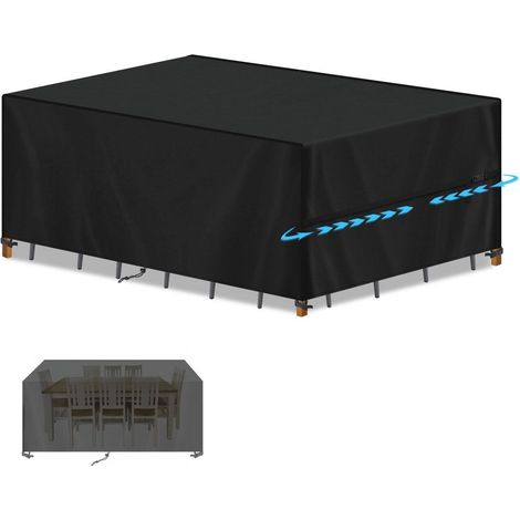 Gartenmöbel Abdeckung 200x100x75cm wasserdicht 420D Oxford schwarz (1/5)