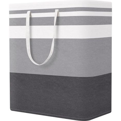 Grand panier à linge pliable avec poignées, autoportant, idéal pour la buanderie ou la chambre, 100 litres, gris (1/5)