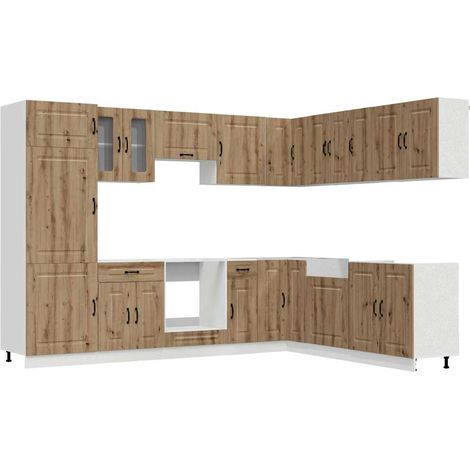 Maison Exclusive - Set Mobili da Cucina 14 pz Kalmar Rovere Artigianale Truciolato (1/5)