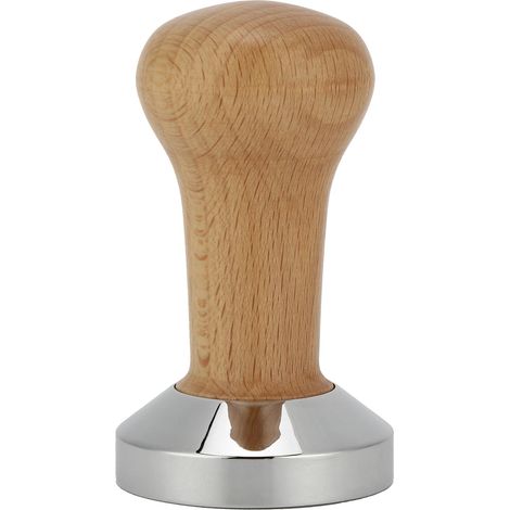 Tasseur à café pour expresso, 53 mm, en bois, avec manche en bois et base plate, couleur bois.-AquaForge (1/5)
