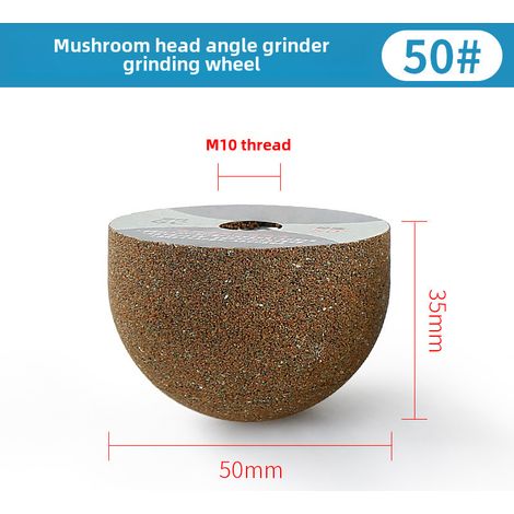 Meule diamantée à tête champignon, outil de fabrication de pots de fleurs, tête de meulage et de polissage à fond arrondi pour meuleuse d'angle (Meule diamantée à tête champignon, épaisseur 50 et plus (1/5)