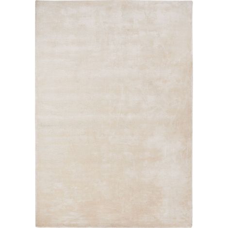Tapis de Salon Bureau Moderne en Soie Artificielle 160 x 230 cm Beige Clair Gesi II (1/5)