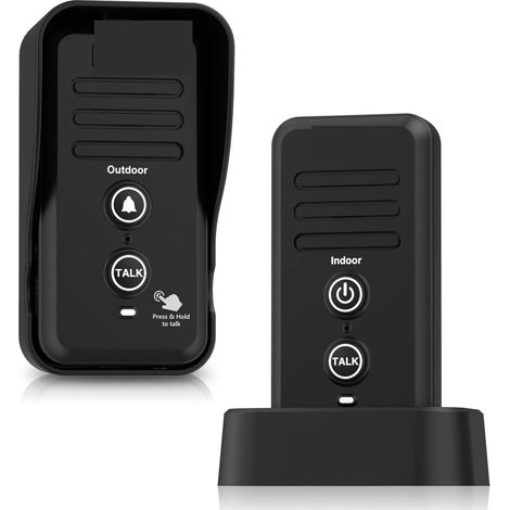 Système d'interphone de sonnettes sans Fil Monobloc 1/2 Longue portée de Mile Ajuster Le Volume récepteur de Sonnette Rechargeable Anneau étanche(ML1T1) (1/5)