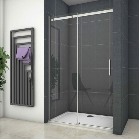 130X195cm Duschabtrennung Nischentür Schiebetür Duschkabine Duschwand 6mm Echtglas ESG Glas Dusche Duschtür