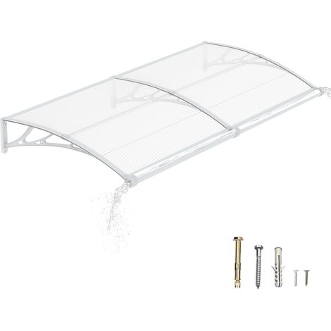 Auvent de Porte d’Entrée 80 × 150 cm, Marquise de Porte Extérieur en Polycarbonate, Abri Anti-Pluie et Anti-UV pour Maison, Balcon et Terrasse (1/5)