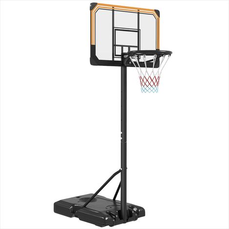Panier de basket sur pied en acier robuste hauteur réglable Noir (1/5)