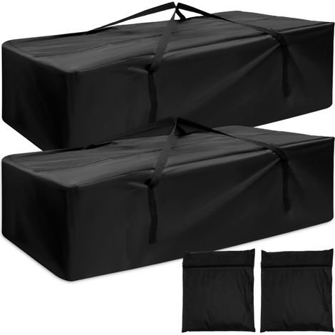 2 Pièces Housse de Rangement Coussin de Jardin, 210D Oxford Sac de Rangement pour Coussin, 122 55 39CM Coussinette avec Poignée et Zipper pour Tapis de Jardin, Arbre de Noël (1/5)