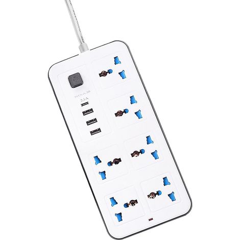 Steckdosenleiste mit 6 AC-Steckdosen und 3 USB-Anschlüssen, 1 Typ-C-Anschluss, 1,8 m langem Verlängerungskabel, Überspannungsschutz für Zuhause und Büro