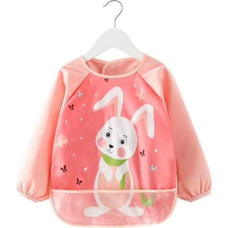 Blouse Peinture Enfant,Imperméable Tablier De Peinture Enfant 2-4 Ans, Blouse Tablier Manches Longues Enfant avec Poches.
