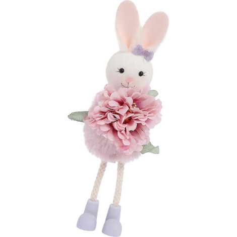 3D-Osterhasen-Engel-Anhänger mit farbenfrohen Blumenmotiven, ideal für Frühlingsfest-Dekorationen, mehrfarbig (1/5)