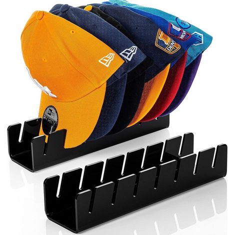 Organisateur de casquettes de baseball, lot de 2, noir, porte-casquettes gain de place pour placard, noir-enfant