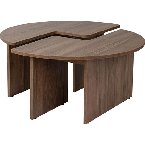 Tavolino da caffè in legno "Moira" - 90 x 90 x 41 cm - Noce (1/5)