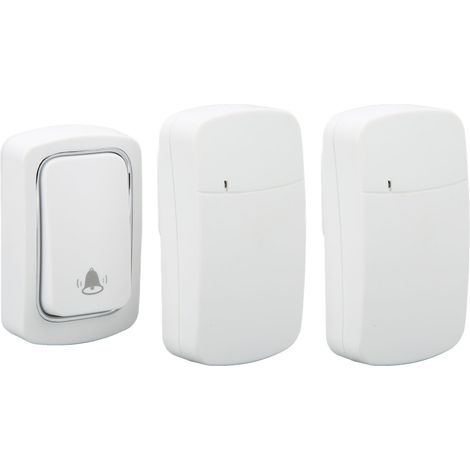 Sonnette sans fil sans piles, auto-alimentée, avec 2 récepteurs, étanche, compatible avec les prises européennes (100-230 V CA). (1/5)