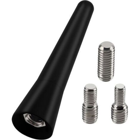 6.5cm Mini Short Car Antenna, FM/AM Car Antenna Rod, Universal Mini Car Antenna, with 3 M4/M5/M6 Screws, for FM/AM Radio Reception (1/4)