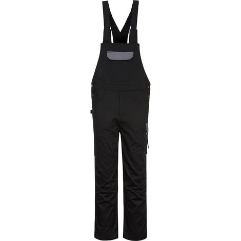Gonna a Bretelle Pw2 Colore: Nero/Zoom Grigio Taglia L - Portwest