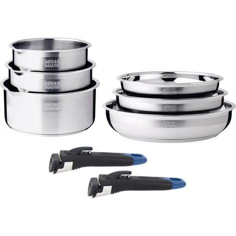 Batterie de cuisine 8 pièces Acier inoxydable 18/10 Haute gamme Arthur Martin AM2230 (1/5)
