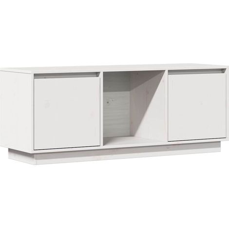 Maison Exclusive - TV-Schrank Weiß 110,5x35x44 cm Massivholz Kief (1/5)