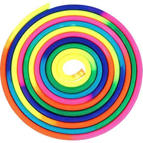 Corde de Gymnastique, Corde à Sauter pour Gymnastique Rythmique Nylon Couleur de l'arc-en-Ciel Corde D'entraînement pour L'entraînement Aux Arts de l'exercice 3m (1/5)