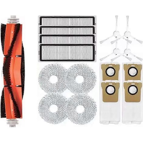 17 pièces compatible avec Xiaomi robot aspirateur X10+ X20 B101GL de rechange pièces accessoires Main latéral brosse Hepa filtre poussière sac Rag Mop (1/5)