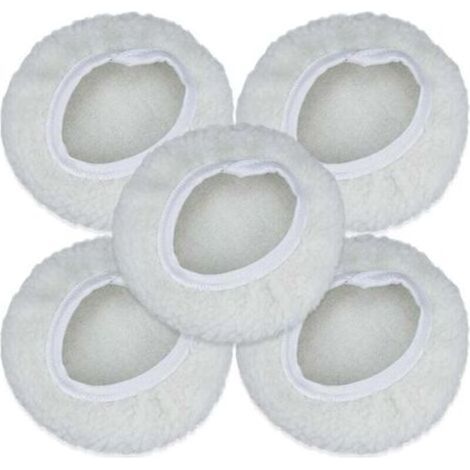 Lot de 5 Bonnet de Polissage, 125-150mm Kit Auto Disque Polissage Bonnet en Laine Tampons de Cirage pour la Plupart des Polisseurs de Voiture (1/5)