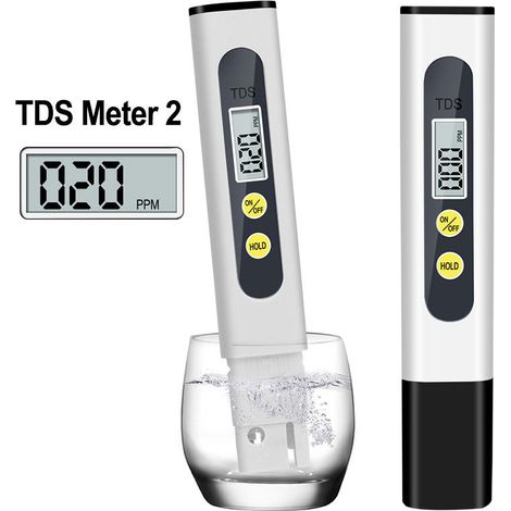 TDS-Tester, TDS-Messgerät, digitaler Wasserqualitätstester, Wasserqualitätstester-Filterstift, 0-9999 ppm, genaue Prüfung der Trinkwasserreinheit, Wasserqualität von Schwimmbädern, Aquarien usw. (1/5)
