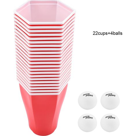 Rotes Hexcup Beer Pong Becherspiel für Partys (1/5)