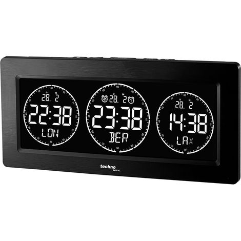 TECHNOLINE Horloge mondiale numérique WT458, avec 3 horaires réglables (1/3)