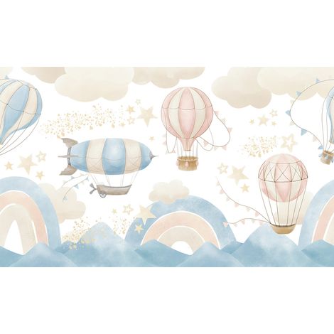 Papier peint panoramique Enfants - Montgolfières - 425 cm x 255 cm (1/2)