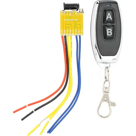 Télécommande sans fil universelle avec module récepteur relais bidirectionnel pour éclairage et ouvre-porte de garage (large tension : 3,7 V, 5 V, 9 V, 12 V).