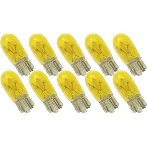 Ampoule halogène T10 W5W – Ampoules halogènes T10 W5W 194 168 501 – Ampoule halogène DC 12 V 5 W jaune pour feux de stationnement, feux de bord, feux de position latéraux (1/4)