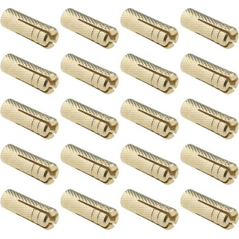 20pcs M8 Boulons d'expansion à Motif de Pression Interne en Laiton Chevilles d'Ancrage Mural Quincaillerie de Fixation Enfichable (1/5)