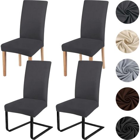 Stuhlhussen 4er Set für Schwingstühle, Stretch, Dunkelgrau (1/5)