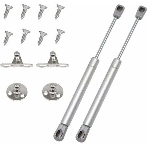 2x Vérin à gaz automatique gris Meuble Hydraulique Ressort Amortisseur Porte Bras Charnière, 60N