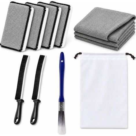 9 Pcs Car Interior Cleaning Kit Brushes Sponges Bag (1/5)